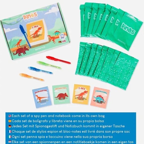 Invisible Ink Pen and Notebook Pack of 16 Dinosaur Party Favors for Kids NEW! - Picture 2 of 8